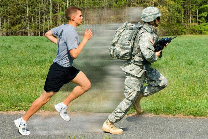 standard żołnierzy biegnących 1 km